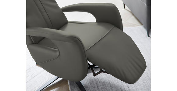 RELAXSESSEL in Leder Dunkelgrau  - Dunkelgrau/Schwarz, Design, Leder/Metall (71/112/83cm) - Dieter Knoll