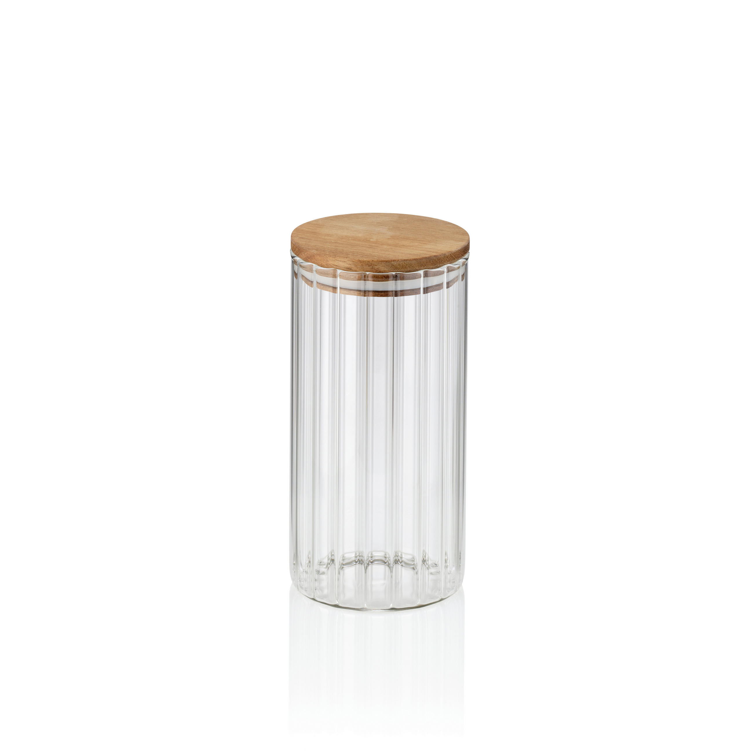 VORRATSDOSE 0,9 l  - Transparent, KONVENTIONELL, Glas/Holz (9/18cm) - Kela