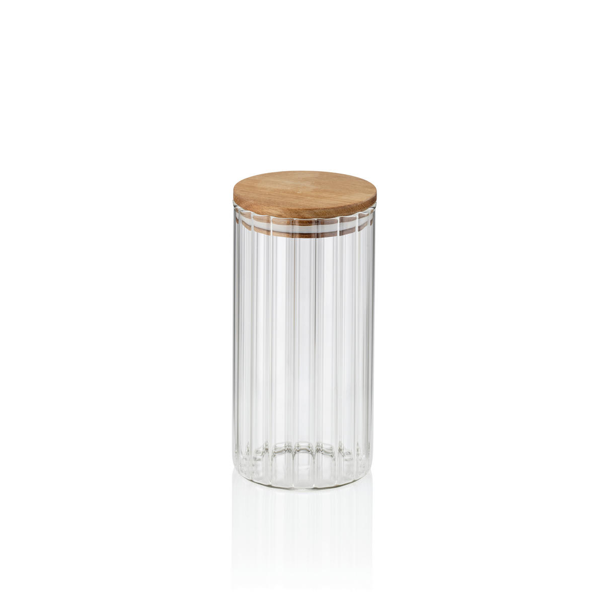VORRATSDOSE 0,9 l  - Transparent, KONVENTIONELL, Glas/Holz (9/18cm) - Kela