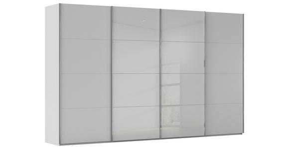 SCHWEBETÜRENSCHRANK 361/223/68 cm 4-türig  - Chromfarben, KONVENTIONELL, Glas/Holzwerkstoff (361/223/68cm) - Novel