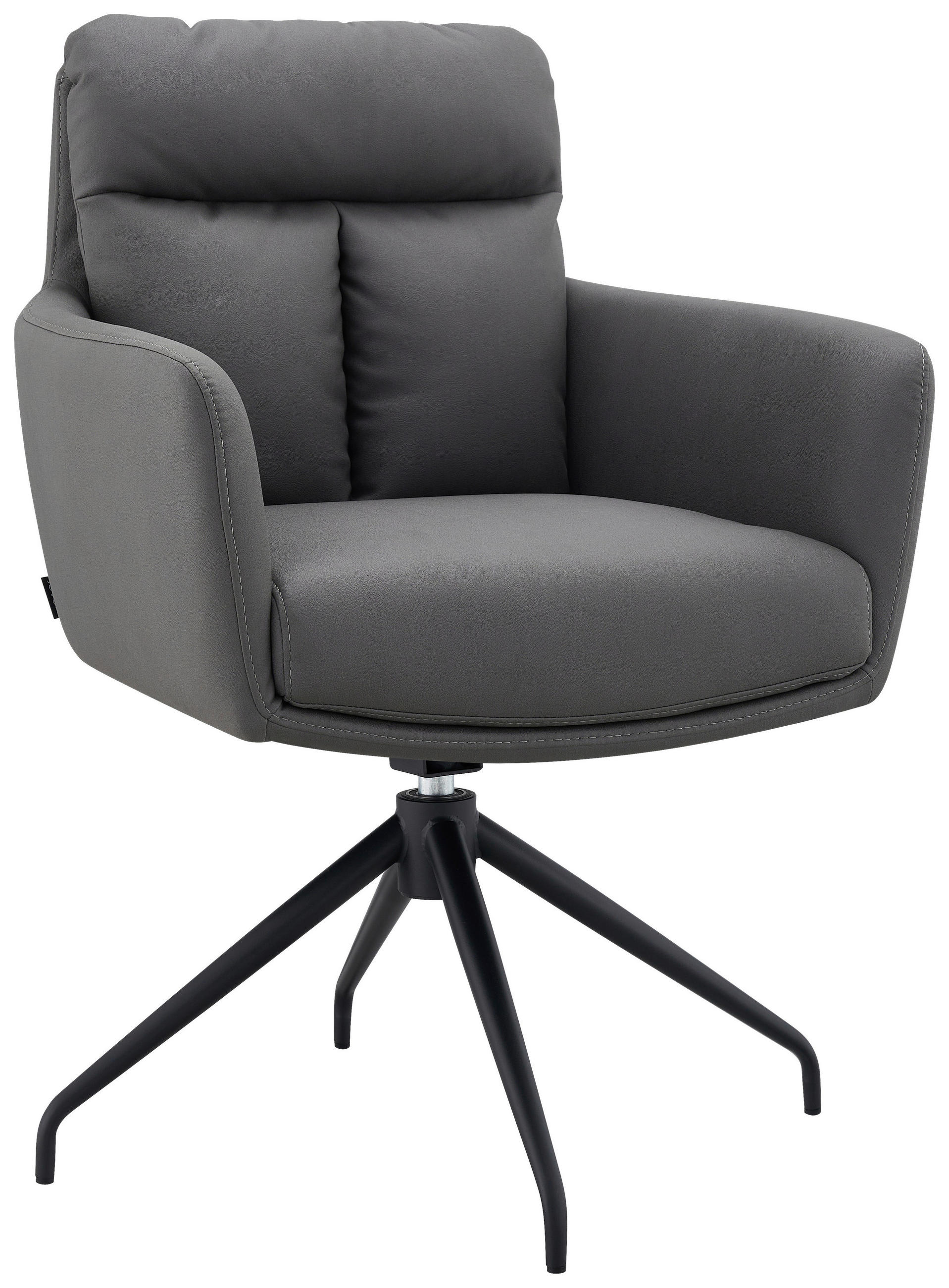 ARMLEHNSTUHL  in Eisen Mikrofaser  - Schwarz/Grau, Design, Textil/Metall (62/89,5/65cm) - Novel