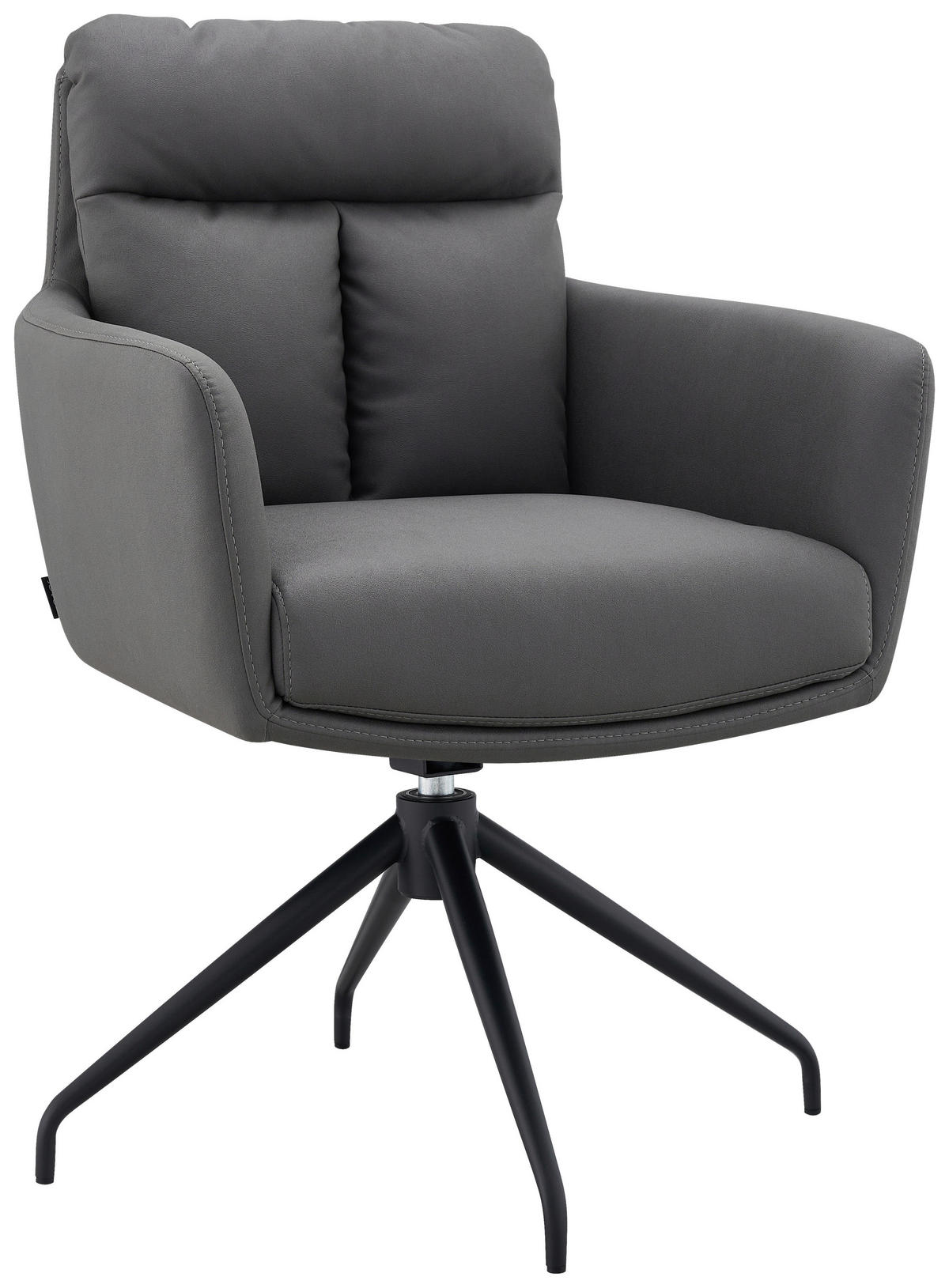 STOL MED ARMSTÖD järn mikrofiber  - svart/grå, Design, metall/textil (62/89,5/65cm) - Novel