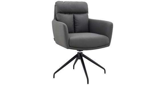 ARMLEHNSTUHL  in Eisen Mikrofaser  - Schwarz/Grau, Design, Textil/Metall (62/89,5/65cm) - Novel