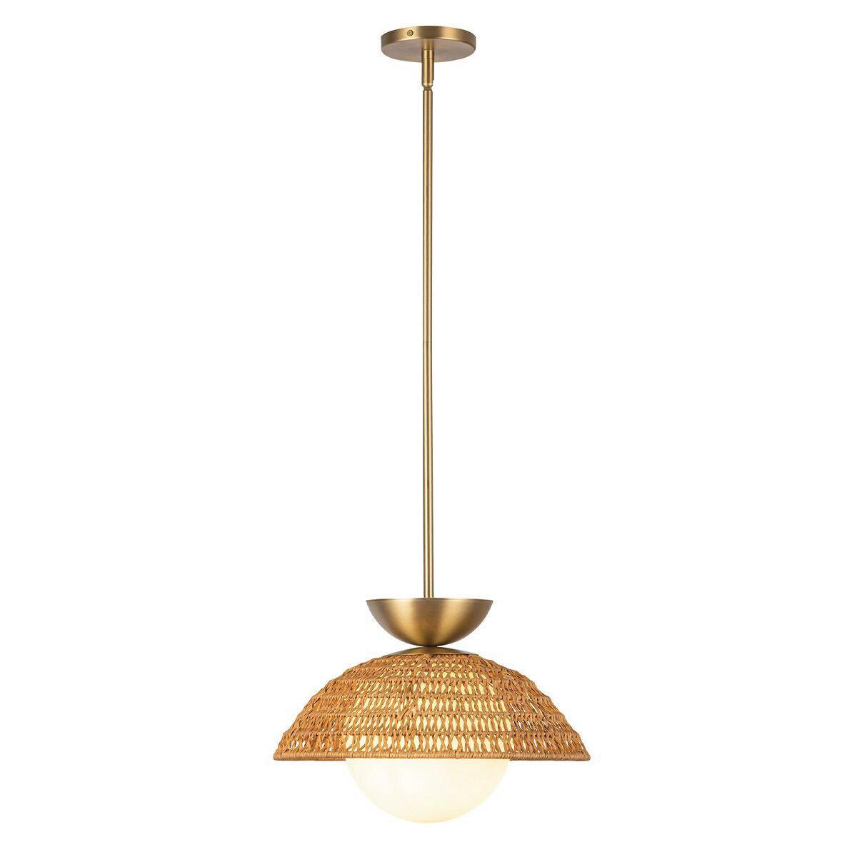 HÄNGELEUCHTE 37,5/26,4 cm  - Goldfarben, LIFESTYLE, Glas/Holz (37,5/26,4cm) - Elstead Lighting