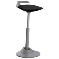 Bürohocker Mikrofaser Grau, Schwarz  - Schwarz/Grau, Basics, Textil/Metall (38/51-84/38cm) - Aeris