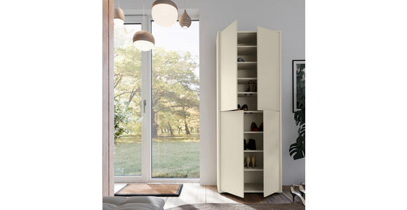 SCHUHSCHRANK Alice Springs  in 74,5/191,9/34,9 cm  - Sandfarben/Grau, MODERN, Holzwerkstoff/Kunststoff (74,5/191,9/34,9cm) - Xora