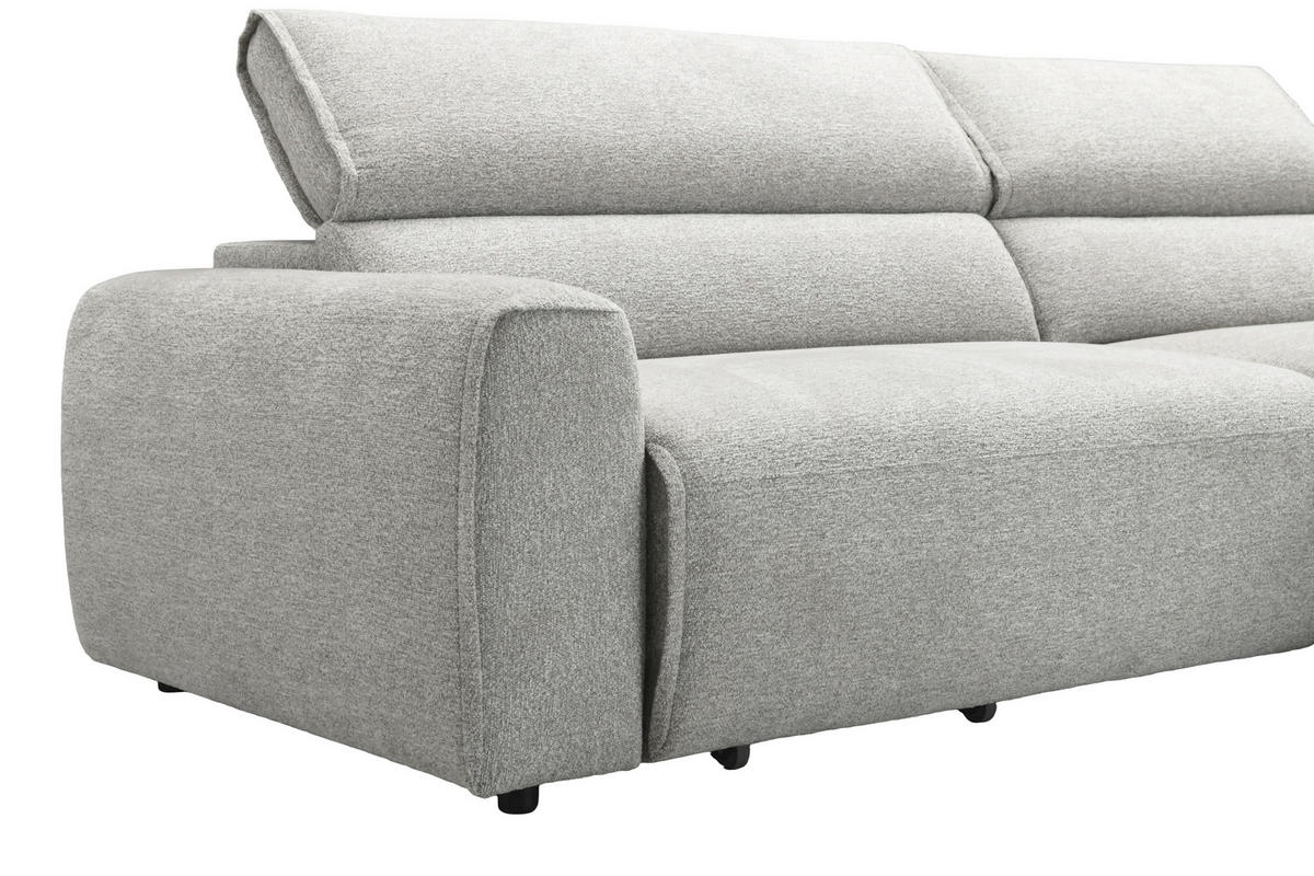 ECKSOFA  Chenille Beige  - Beige/Schwarz, Design, Kunststoff/Textil (258/160cm) - Livetastic