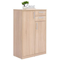 Comodă 72/110/36 cm  - stejar Sonoma/argintiu, Konventionell, metal/material pe bază de lemn (72/110/36cm) - Xora