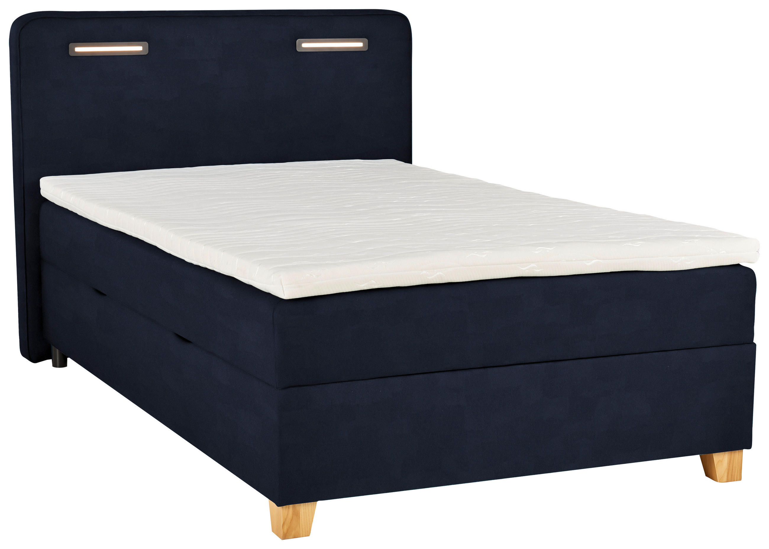 BOXBETT 100/200 cm  in Dunkelblau  - Türkis/Eichefarben, KONVENTIONELL, Holz/Holzwerkstoff (100/200cm) - Moderano