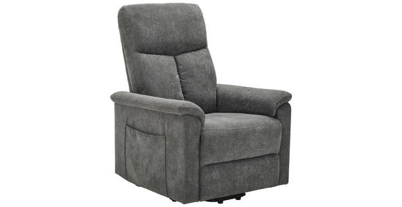 RELAXSESSEL Webstoff Relaxfunktion - Schwarz/Grau, KONVENTIONELL, Kunststoff/Textil (78/110/93cm) - Cantus