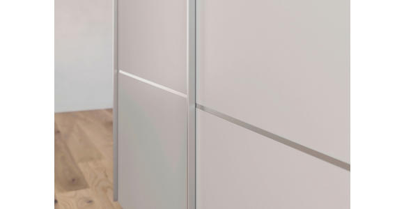 SCHWEBETÜRENSCHRANK 271/223/68 cm 3-türig Grau - Alufarben/Grau, KONVENTIONELL, Glas/Holzwerkstoff (271/223/68cm) - Novel