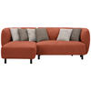 ECKSOFA in Chenille Rostfarben  - Sandfarben/Rostfarben, Design, Holz/Textil (148/236cm) - Lomoco