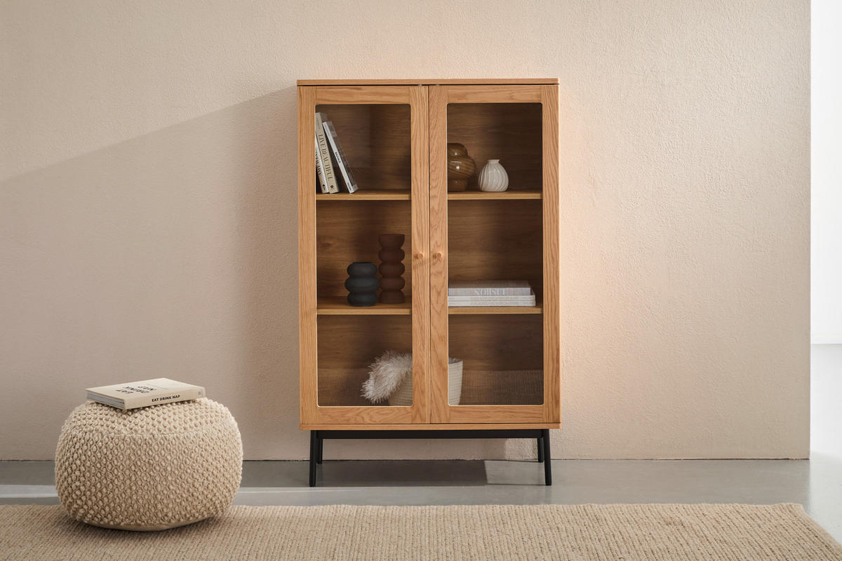 HIGHBOARD  90/140/40 cm  - Klar/Schwarz, Design, Glas/Holz (90/140/40cm) - MID.YOU