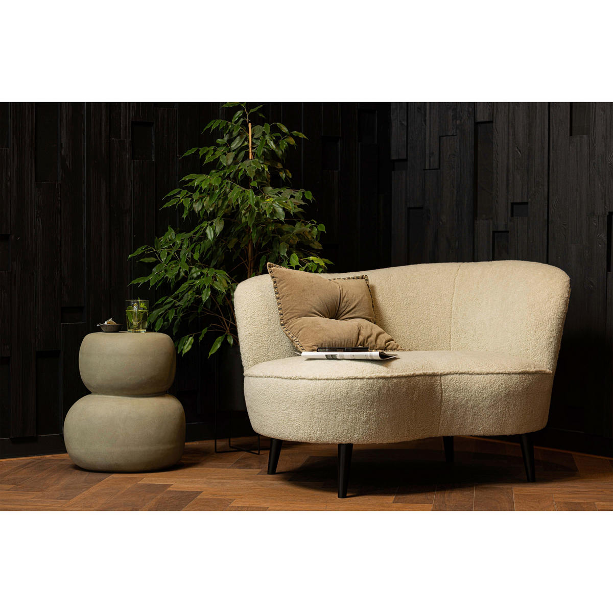 COUCHTISCH Oda Glasfaser 41/35/47 cm organisch Graugrün  - Graugrün, Design, Glas (41/35/47cm) - Livetastic