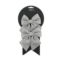 OBESEK ZA BOŽIČNO JELKO - srebrne barve, Basics, tekstil (12/13/1cm)