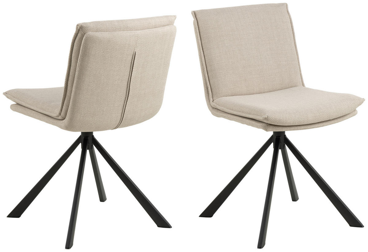 STOLICA  bež  tekstil      - bež/crna, Design, tekstil/metal (47/85/59cm) - MID.YOU