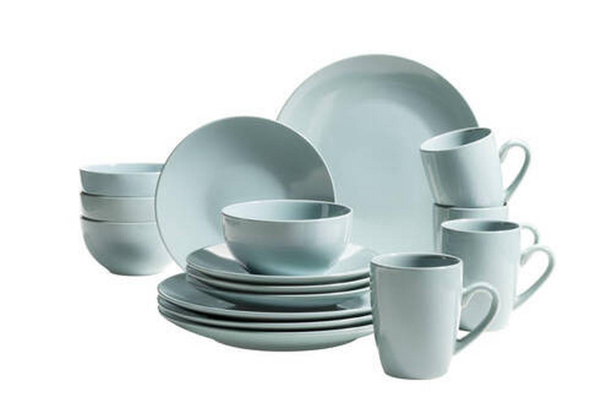 KOMBISERVICE Pastell Selection 16-teilig  - Mintgrün, Basics, Keramik (31,3/32,5/31,5cm) - Mäser
