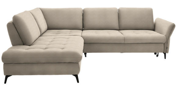 ECKSOFA in Chenille Beige  233/288 cm  - Beige/Schwarz, Natur, Textil/Metall (233/288cm) - Valnatura