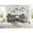 ECKSOFA Grau Mikrofaser  - Beige/Alufarben, KONVENTIONELL, Textil/Metall (239/219cm) - Carryhome