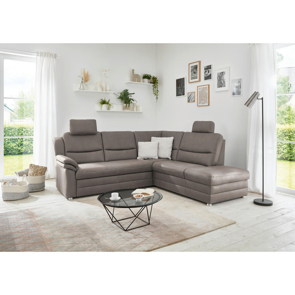 Thumbnail - Carryhome Ecksofa, Grau, Textil, 4-Sitzer, Eckteil, L-Form, 239x219 cm, Goldenes M, Made in EU, Bettkasten erhältlich, F...