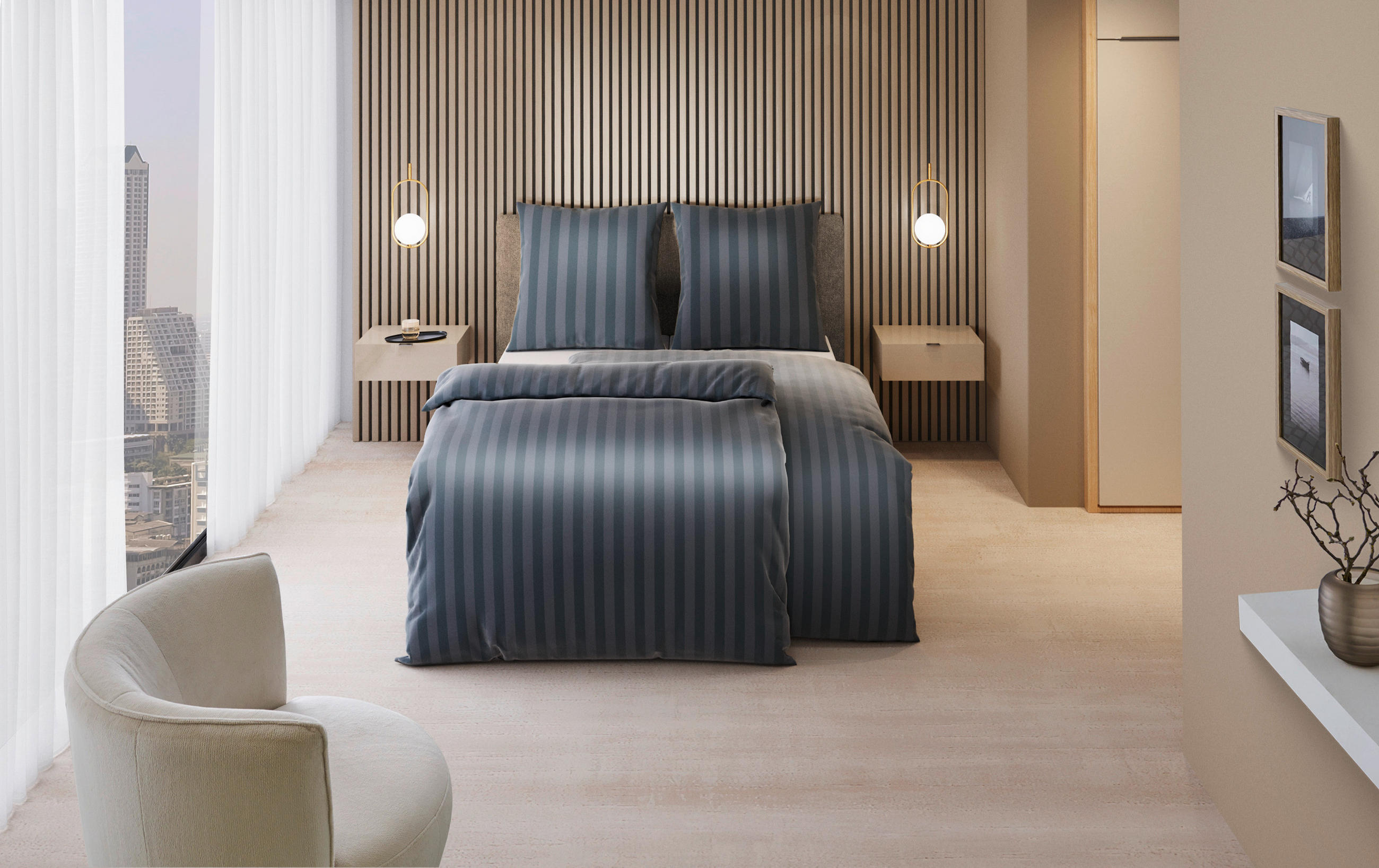 BETTWÄSCHE Satin 135/200 cm  - Grau, Textil (135/200cm) - Dieter Knoll