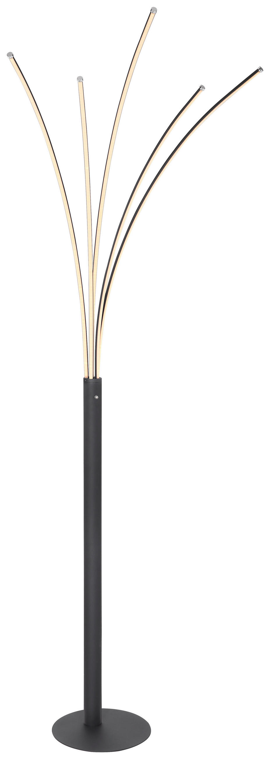 STOJACÍ OBLOUKOVÉ SVÍTIDLO, 56/60/187 cm - černá, Design, kov/plast (56/60/187cm)
