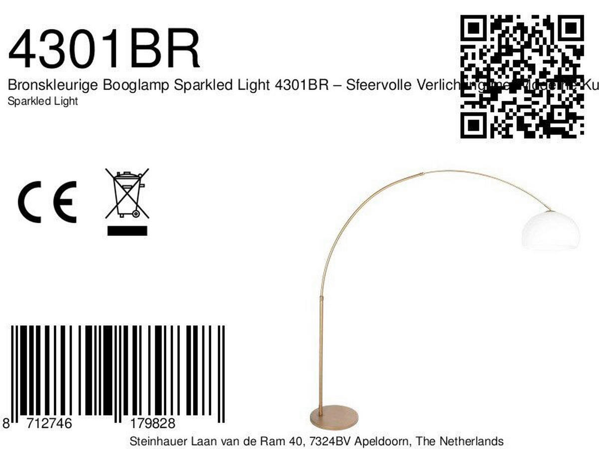 STEHLEUCHTE SPARKLED LIGHT 50/240/230 cm  - Weiß/Bronzefarben, Trend, Kunststoff/Metall (50/240/230cm)