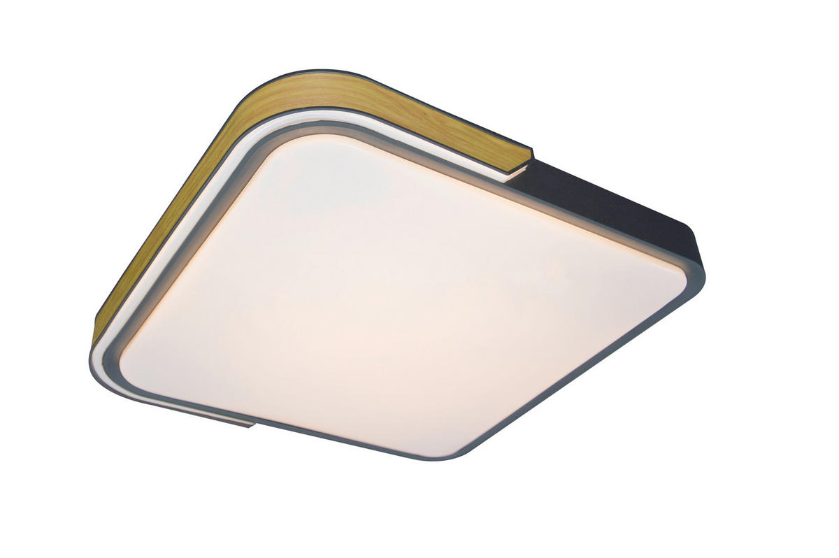 STROPNÉ LED SVIETIDLO, 42/8,5/42 cm - čierna/farba buka, Basics, kov/plast (42/8,5/42cm) - Rabalux