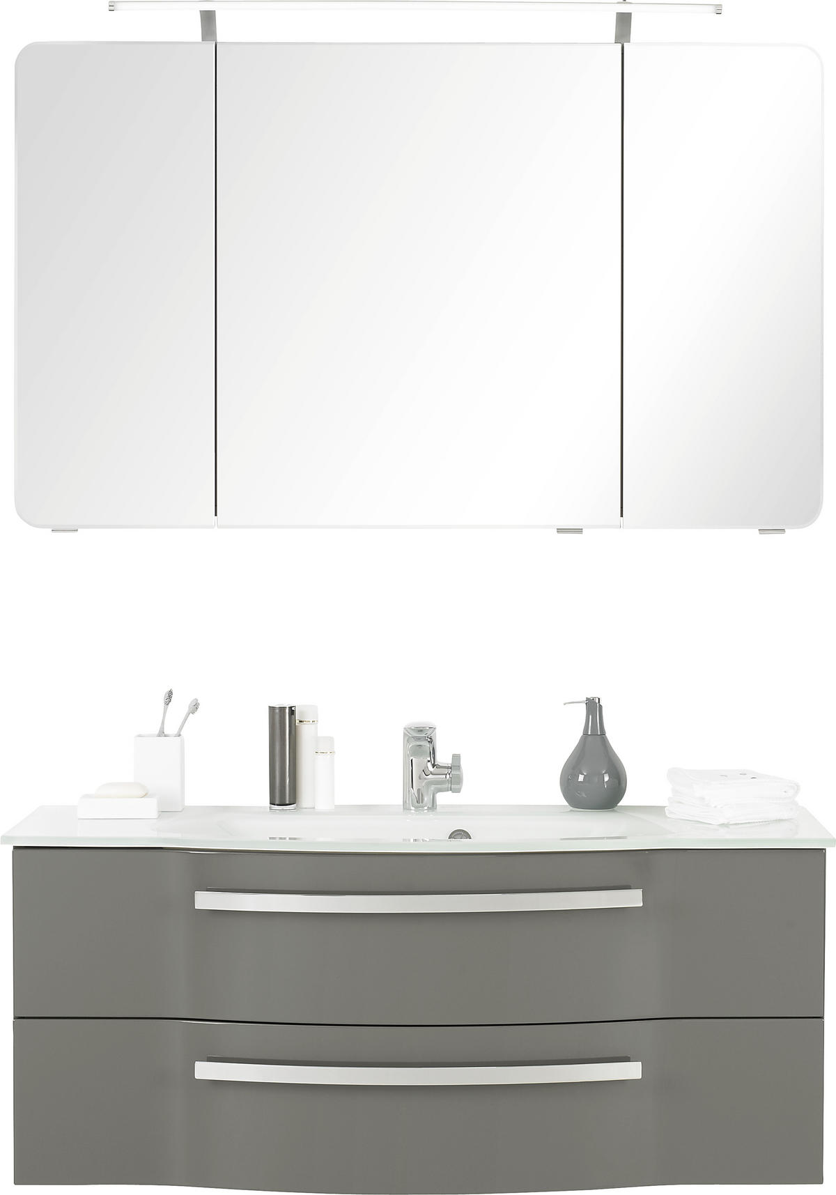 KUPAONICA  siva  - siva, Design, staklo/drvni materijal (120cm) - Sadena