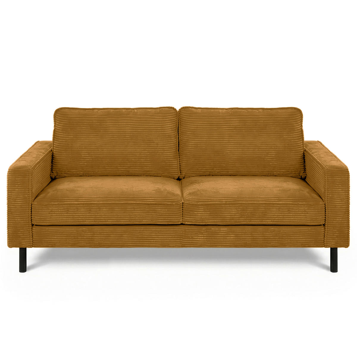 3-SITZER-SOFA Cord Senfgelb  - Senfgelb/Schwarz, Design, Textil/Metall (188/85/92cm) - Livetastic