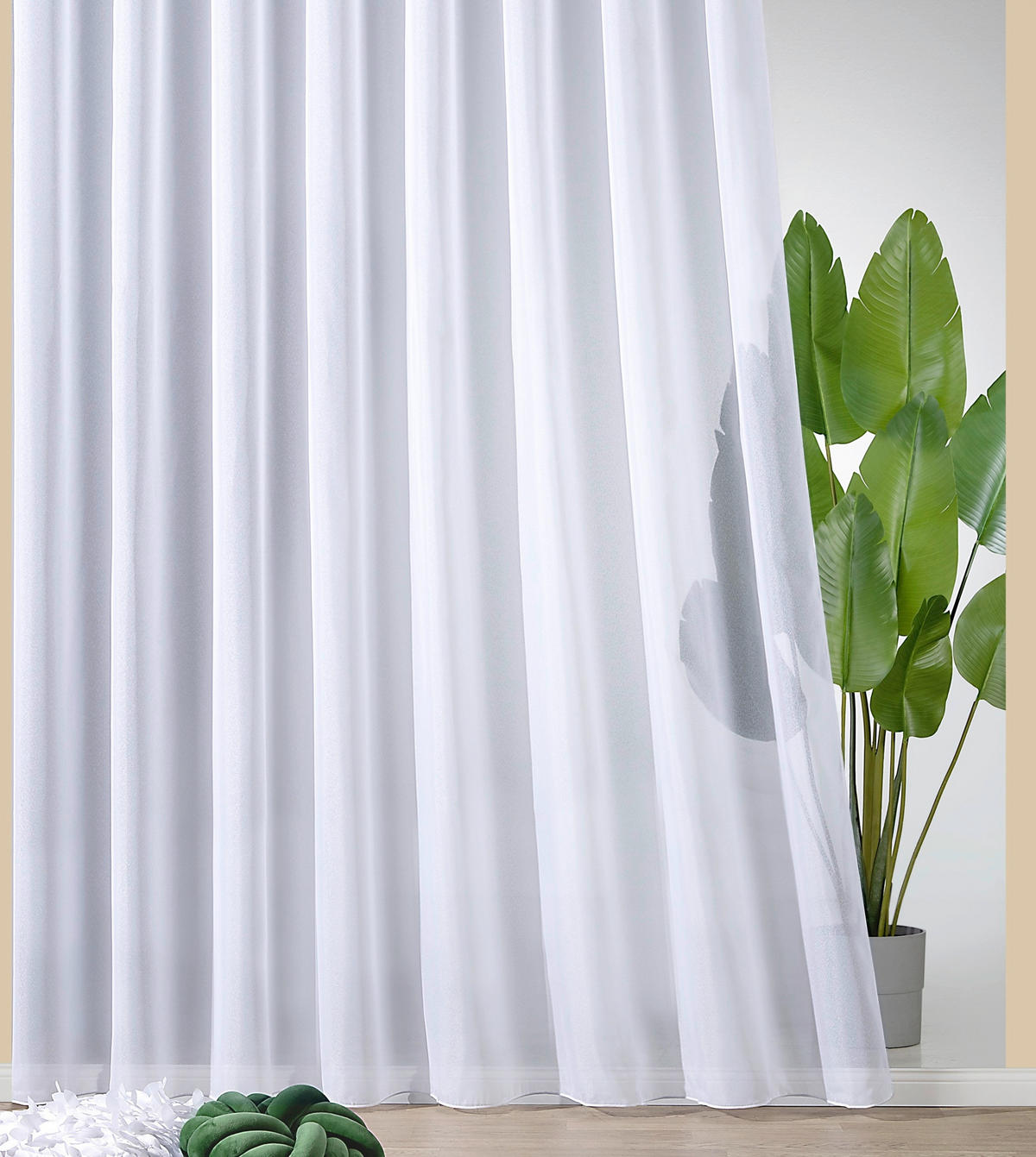 FERTIGSTORE  transparent  450/225 cm   - Weiß, Basics, Textil (450/225cm)