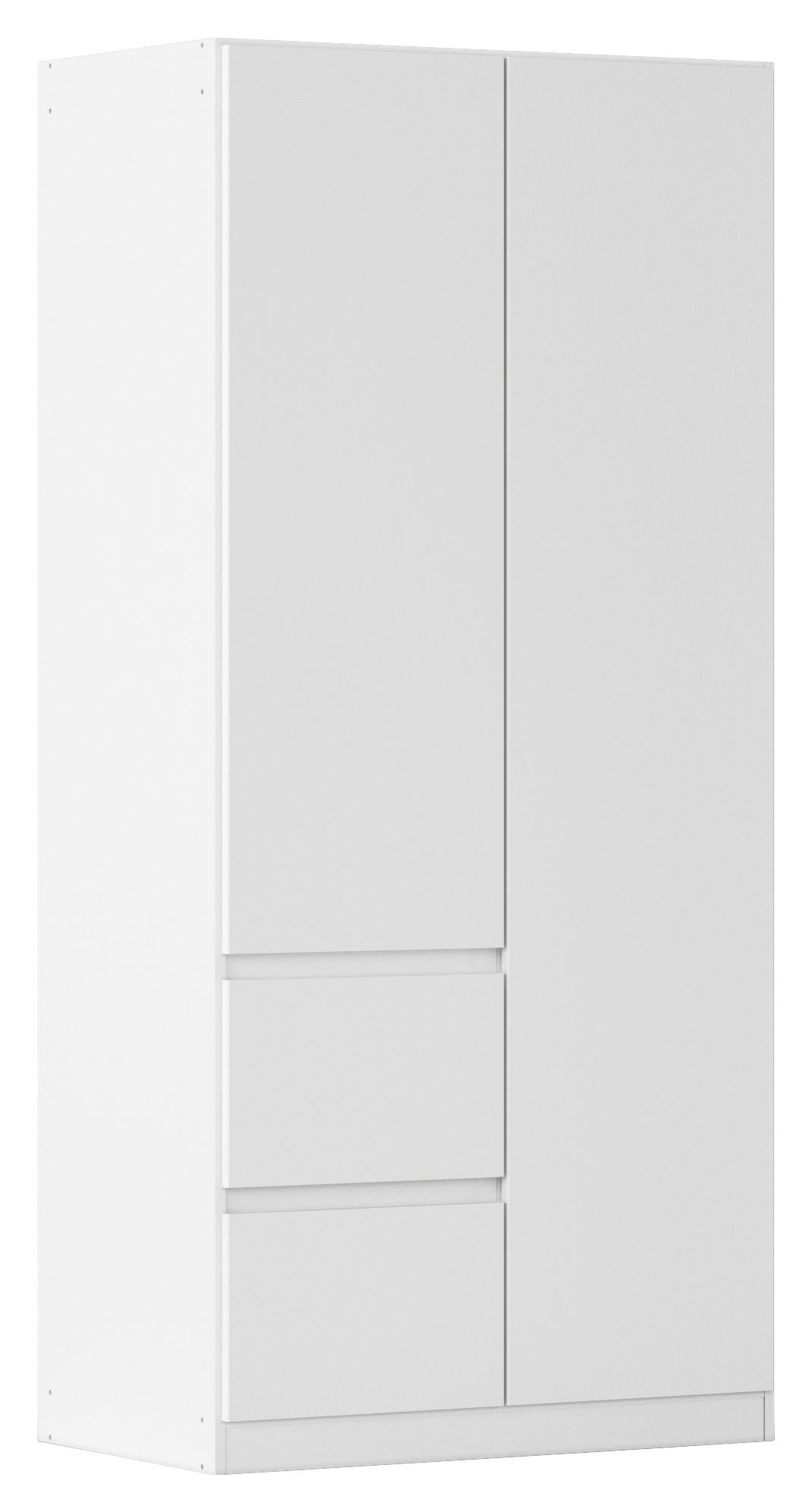 Nidda B: 91 cm Weiß 91/197/54 cm 2-türig Weiß  - Weiß, Basics, Holzwerkstoff (91/197/54cm) - Rauch Möbel
