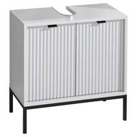 SKŘÍŇKA POD UMYVADLO, bílá, bílá, 60/60/32 cm - bílá/antracitová, Moderní, kov/kompozitní dřevo (60/60/32cm) - MID.YOU