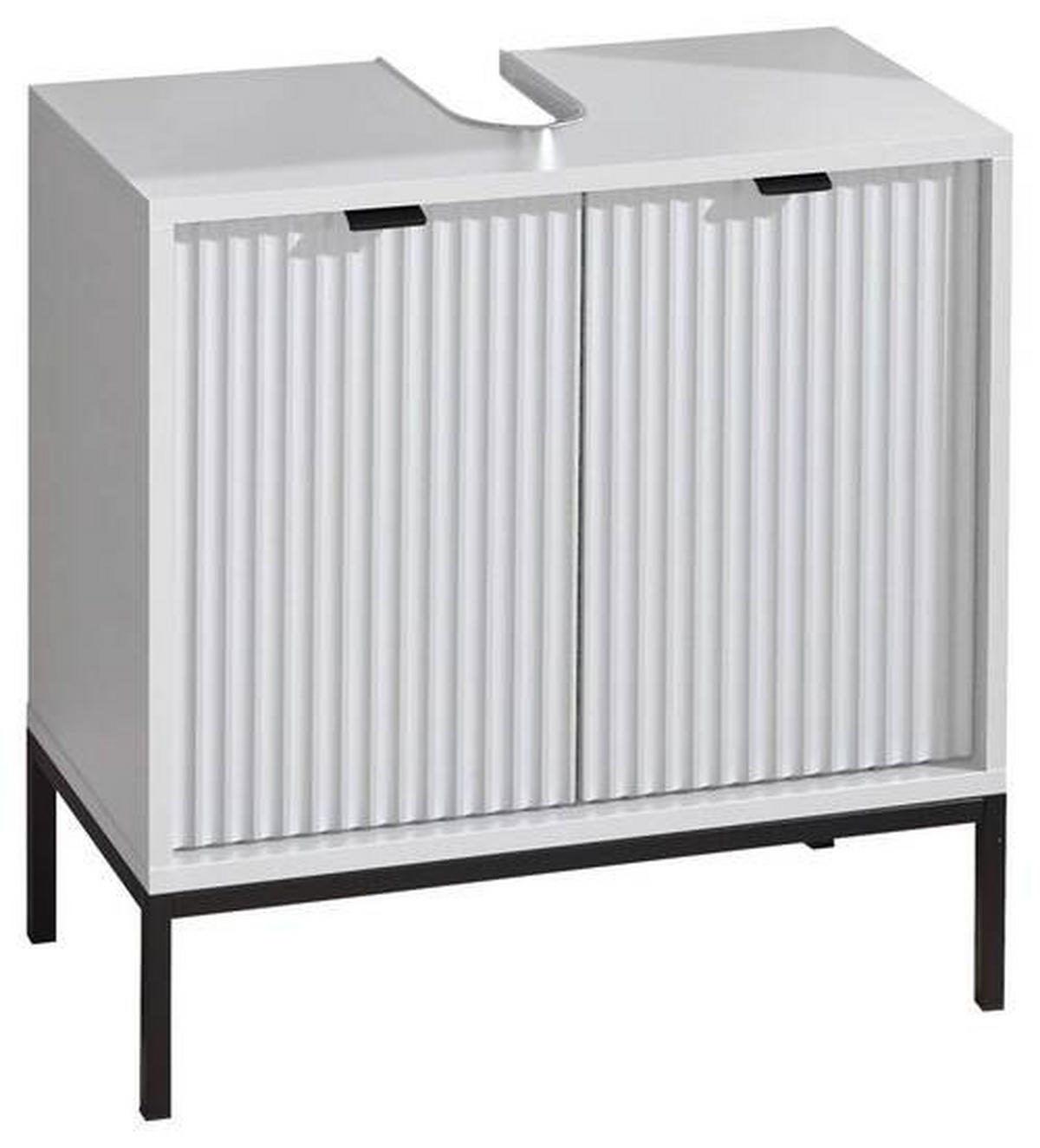 SKŘÍŇKA POD UMYVADLO, bílá, bílá, 60/60/32 cm - bílá/antracitová, Moderní, kov/kompozitní dřevo (60/60/32cm) - MID.YOU