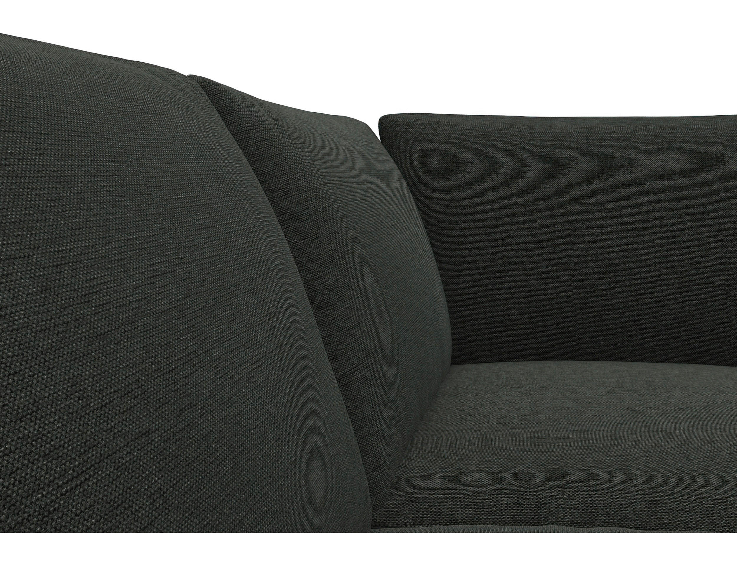 ECKSOFA Waldgrün Flachgewebe, Chenille, Webstoff  - Waldgrün/Alufarben, Design, Textil/Metall (247/225cm) - Livetastic