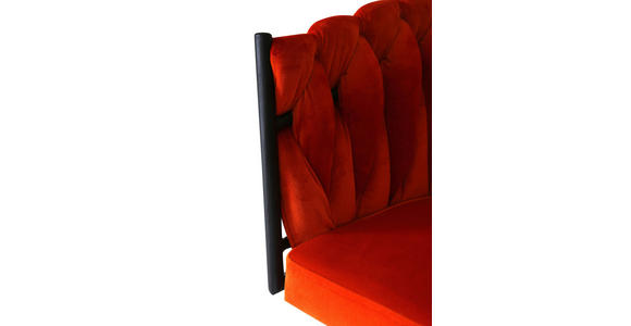 ARMLEHNSTUHL in Aluminium Velours - Schwarz/Orange, LIFESTYLE, Textil/Metall (60/78/55cm) - Landscape