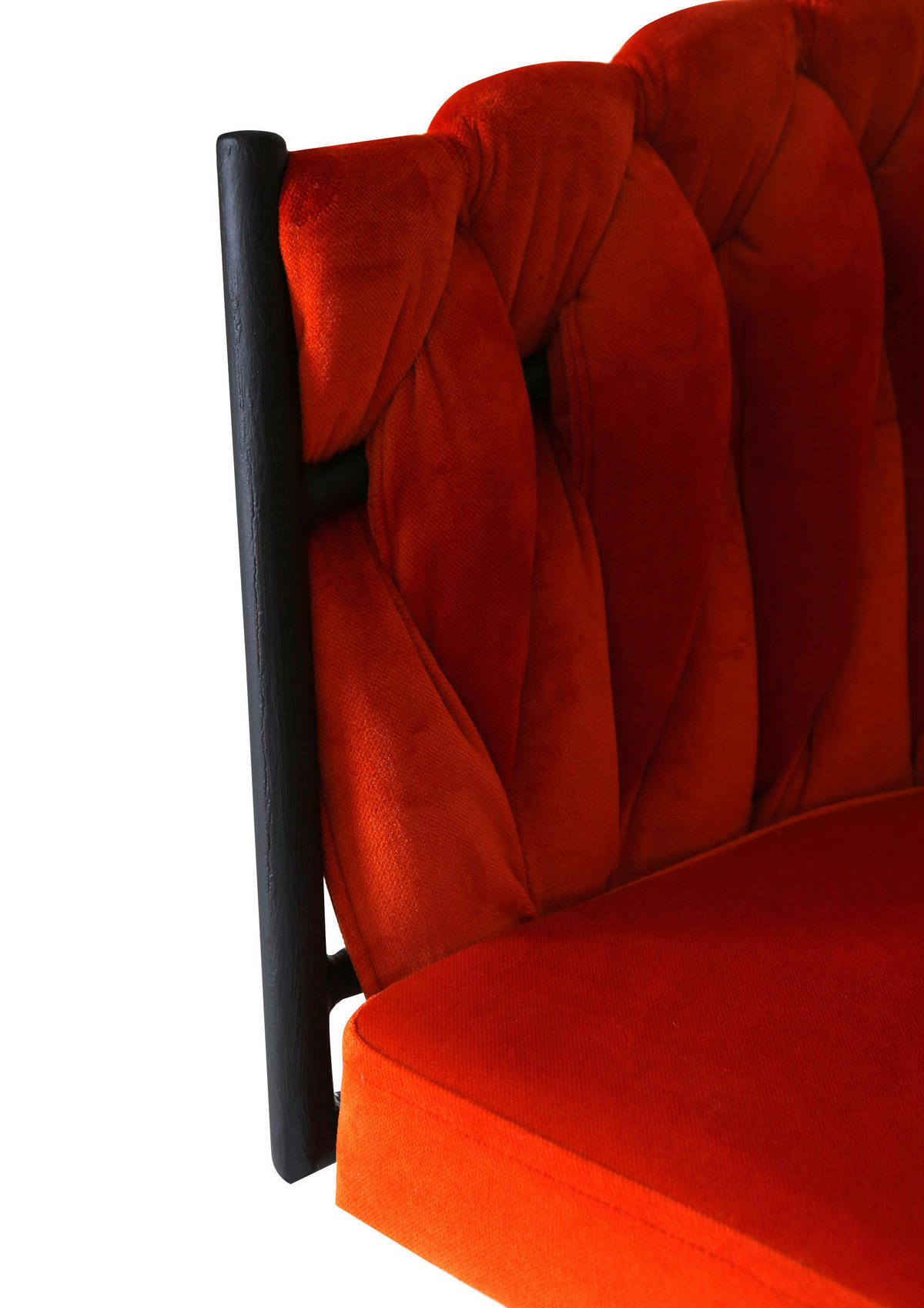 ARMLEHNSTUHL  in Aluminium Velours  - Schwarz/Orange, LIFESTYLE, Textil/Metall (60/78/55cm) - Landscape