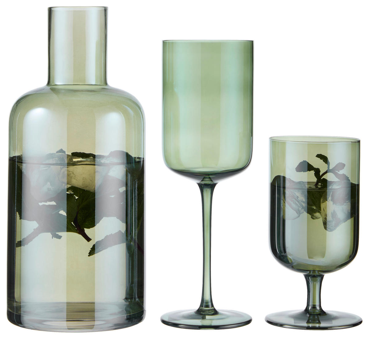 WASSERGLAS 340 ml  - Grün, Trend, Glas (7,2/14,5cm) - Novel