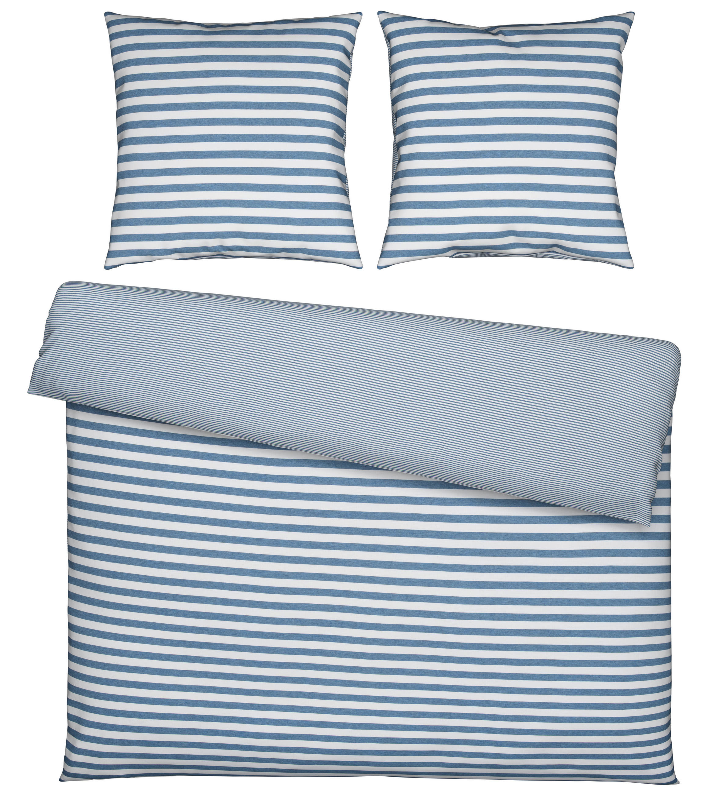 WENDEBETTWÄSCHE 3-teilig Jersey 200/200 cm  - Blau, KONVENTIONELL, Textil (200/200cm) - Bio:Vio