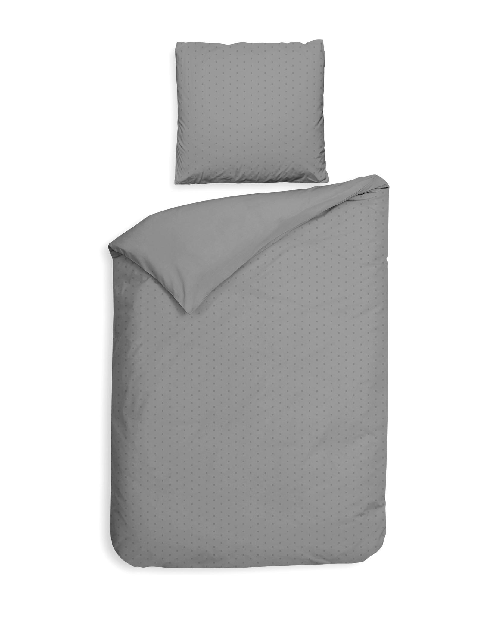 BETTWÄSCHE 2-teilig Punto Makosatin 135/200 cm  - Grau, Basics, Textil (135/200cm)