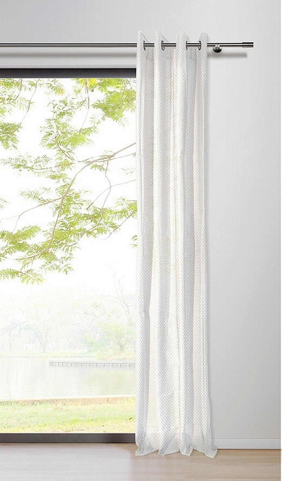 ÖSENSCHAL transparent 135/245 cm   - Weiß, Basics, Textil (135/245cm)