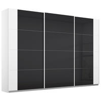 GARDEROB MED SKJUTDÖRRAR 271/210/62 cm,  i vit, antracit, 3 dörrar  - vit/antracit, Modern, metall/trämaterial (271/210/62cm) - Rauch Möbel
