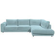 ECKSOFA  in Cord Hellblau  325/224 cm  - Schwarz/Hellblau, Design, Kunststoff/Textil (325/224cm) - Hom`in