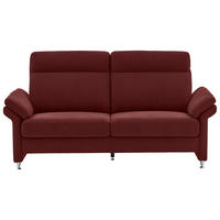 3-SITZER-SOFA  in Flachgewebe Bordeaux  - Bordeaux/Alufarben, MODERN, Textil/Metall (196/103/89cm) - Pure Home Comfort