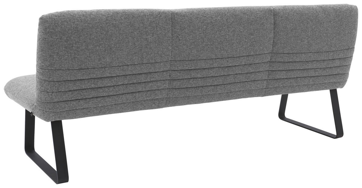 SITZBANK in Metall, Textil Dunkelgrau  - Dunkelgrau/Schwarz, Design, Textil/Metall (221/90/70cm) - Dieter Knoll