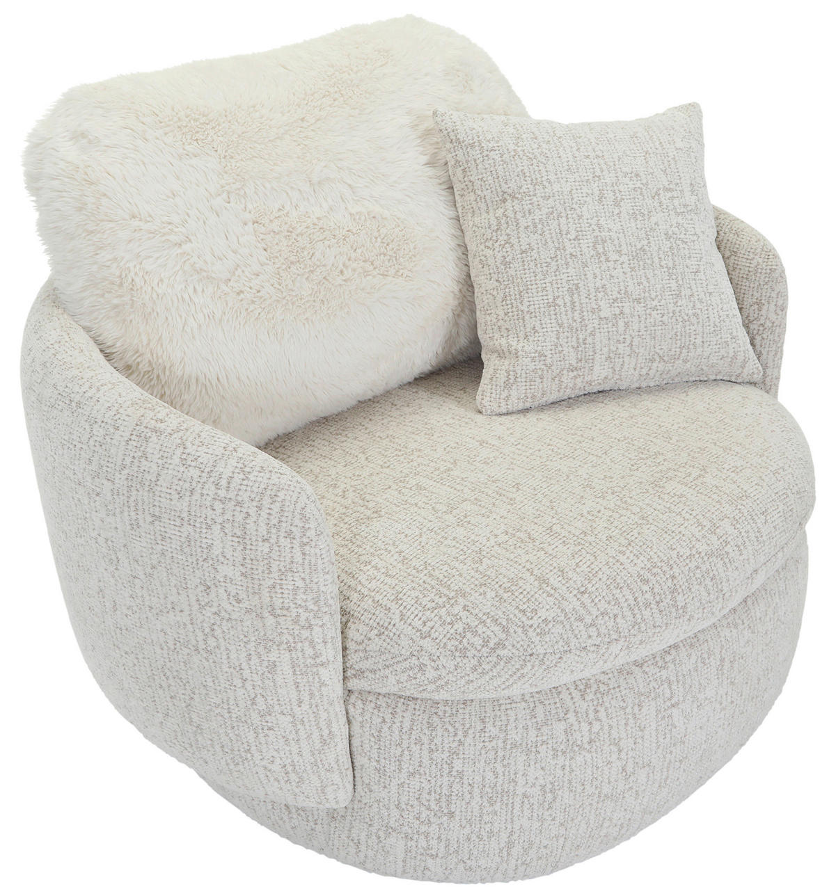 SESSEL in Chenille Beige  - Beige/Creme, Trend, Textil/Metall (103/70/100cm)