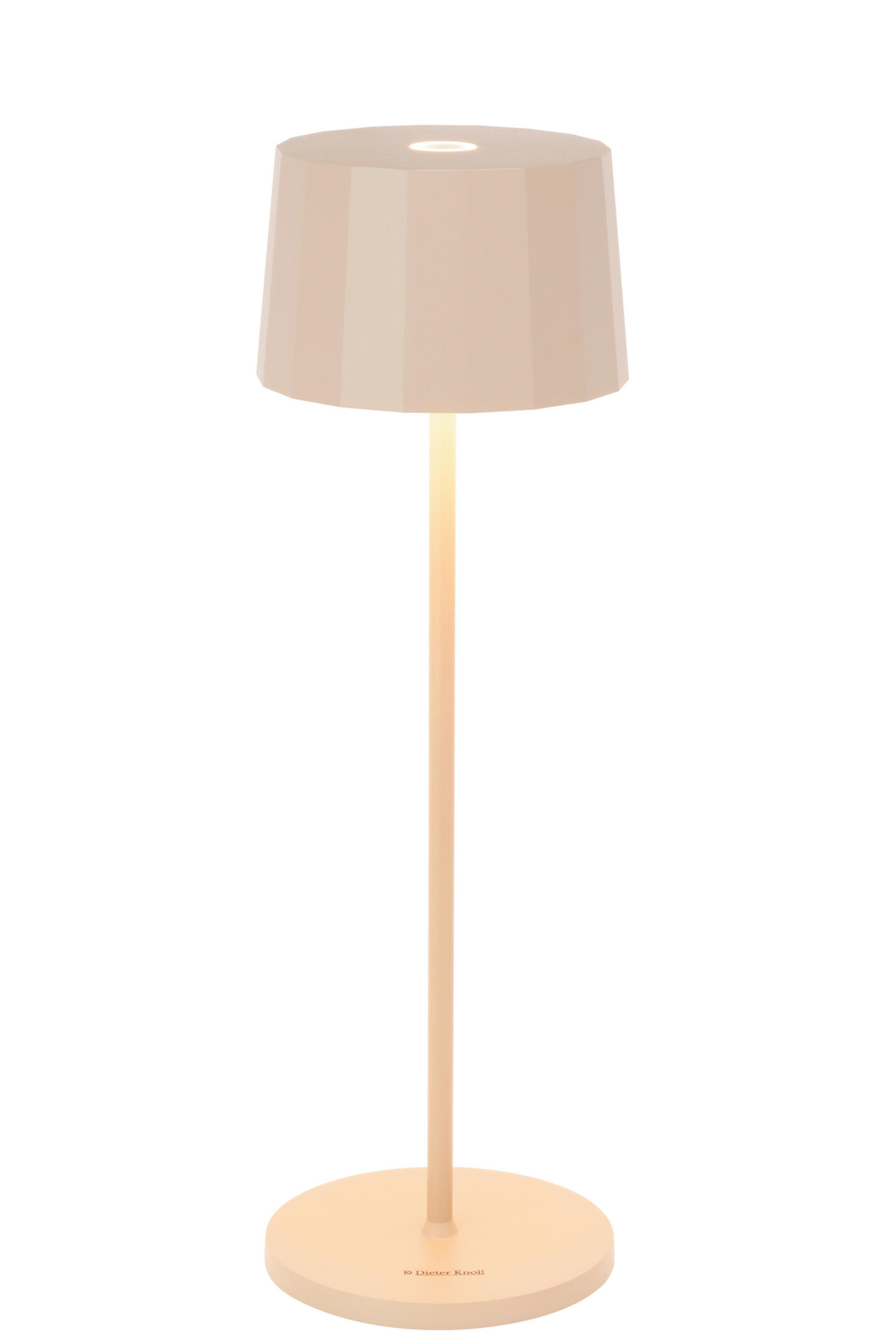 Thumbnail - Dieter Knoll Akku-Tischleuchte Pleat, Beige, Metall, Kunststoff, Uni,Uni, 90 mm, rund,rund, G, 35 cm, RoHS, CE, Touch-Sc...