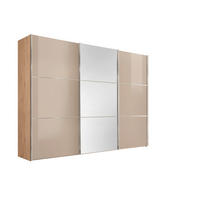 SCHWEBETÜRENSCHRANK 249/222/68 cm,  in Eiche Artisan, Karamell, 3 Tür(en)  - Chromfarben/Karamell, KONVENTIONELL, Glas/Holzwerkstoff (249/222/68cm) - Moderano