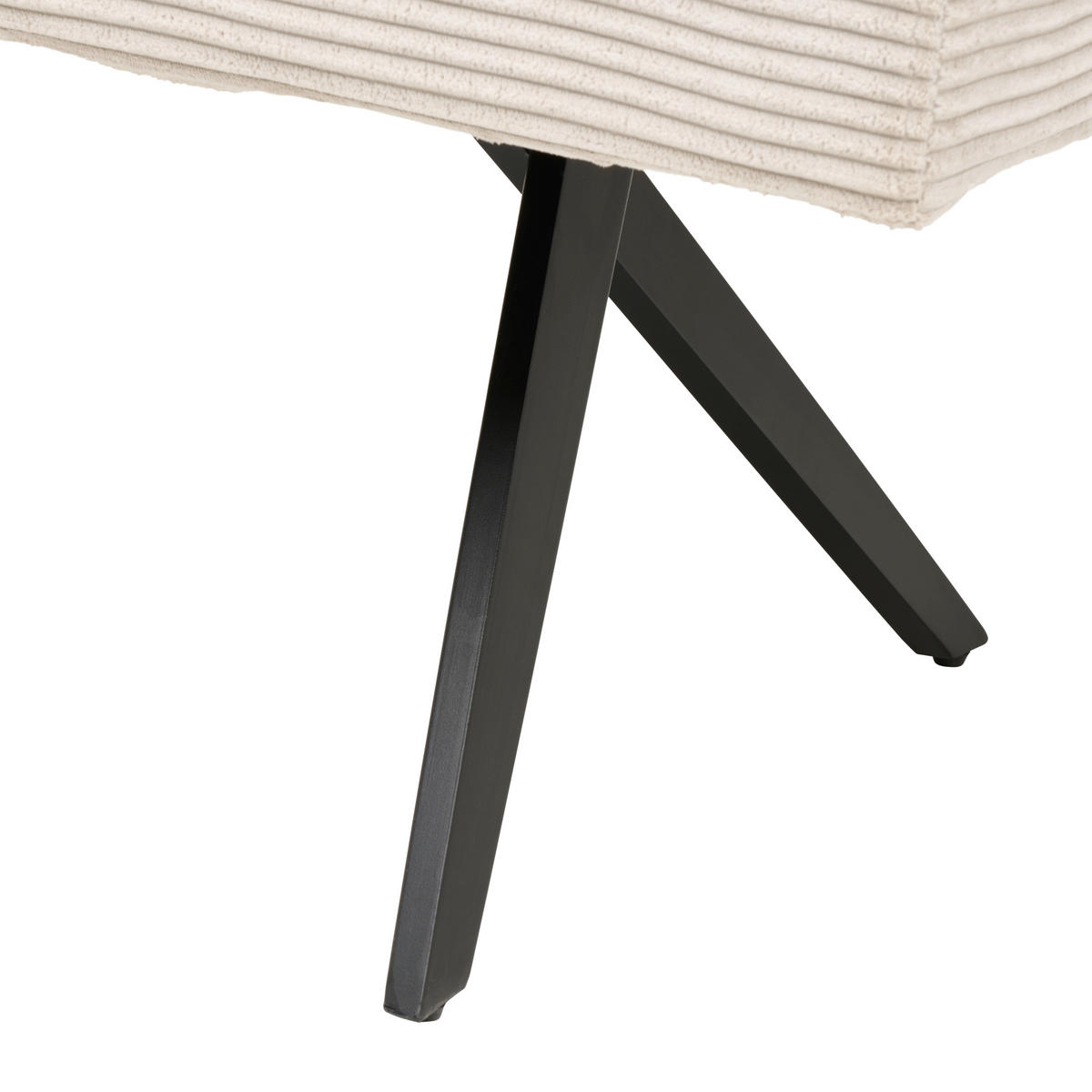 ECKBANK 150/190 cm  in Beige  - Beige/Schwarz, KONVENTIONELL, Textil/Metall (150/190cm) - MID.YOU