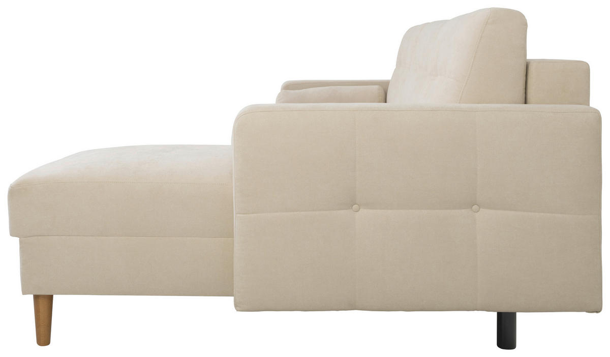ECKSOFA in Beige  - Beige/Buchefarben, Design, Holz/Textil (223/157cm) - MID.YOU